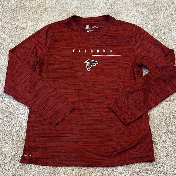 Falcons Kids Long Sleeve Red Tee - Picture 1 of 2